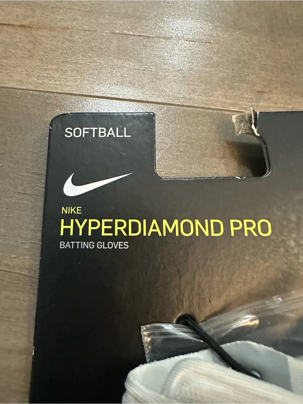 Nike Hyperdiamond Pro Batting Gloves - White & Gold